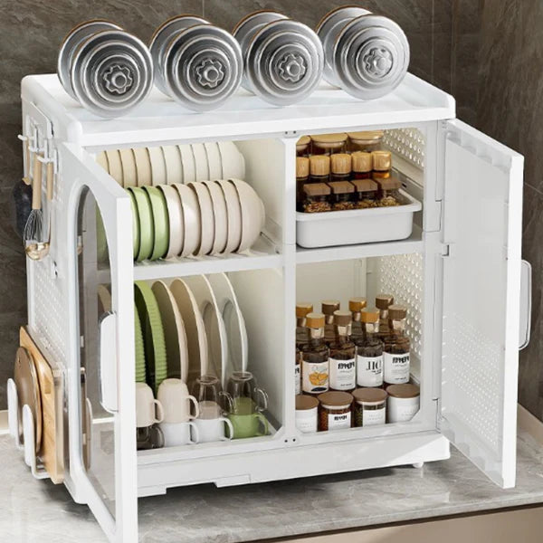TIDLUX Magnetic Double Door Storage Cabinet | Foldable Multi-Purpose Kitchen & Home Organizer - Tidlux
