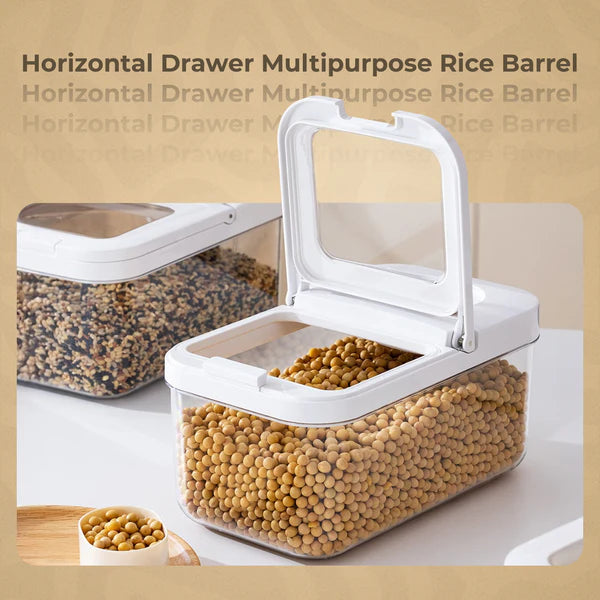 TIDLUX Airtight Grain Storage Container with Transparent Window | 3.2L - Tidlux