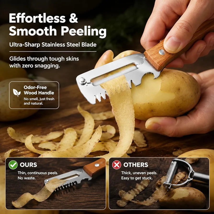 TIDLUX PurePeeler™ 3-in-1 Kitchen Prep Tool for Faster Everyday Cooking - Tidlux