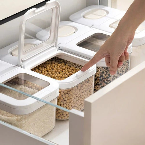 TIDLUX Airtight Grain Storage Container with Transparent Window | 3.2L - Tidlux