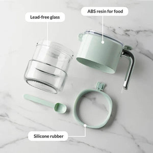 TIDLUX One-Hand Operated Glass Spice Jar with Flip Cap | 400ml - Tidlux